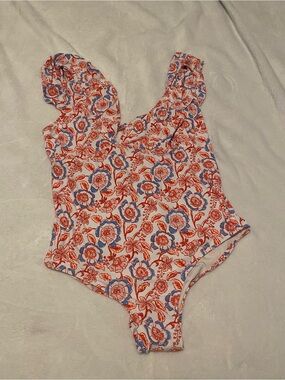 Vineyard Vines Floral One-Piece Swimsuit in Red & Blue